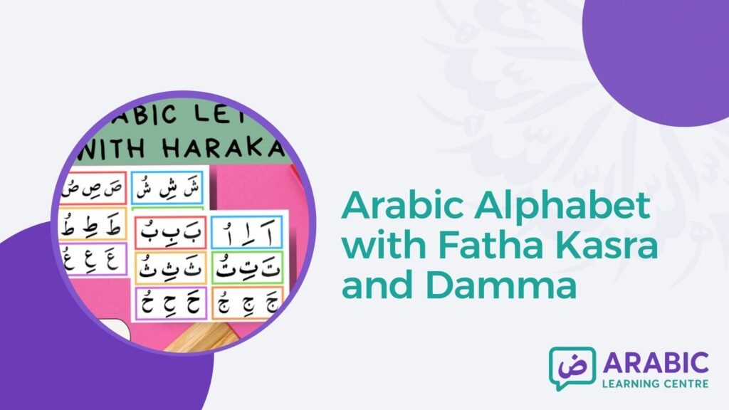 Arabic Alphabet with Fatha Kasra and Damma 